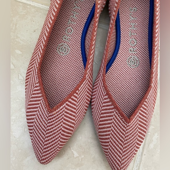 Rothy’s *Rare* Amber Metallic Herringbone Pointed Ballet Flats - Picture 8 of 10